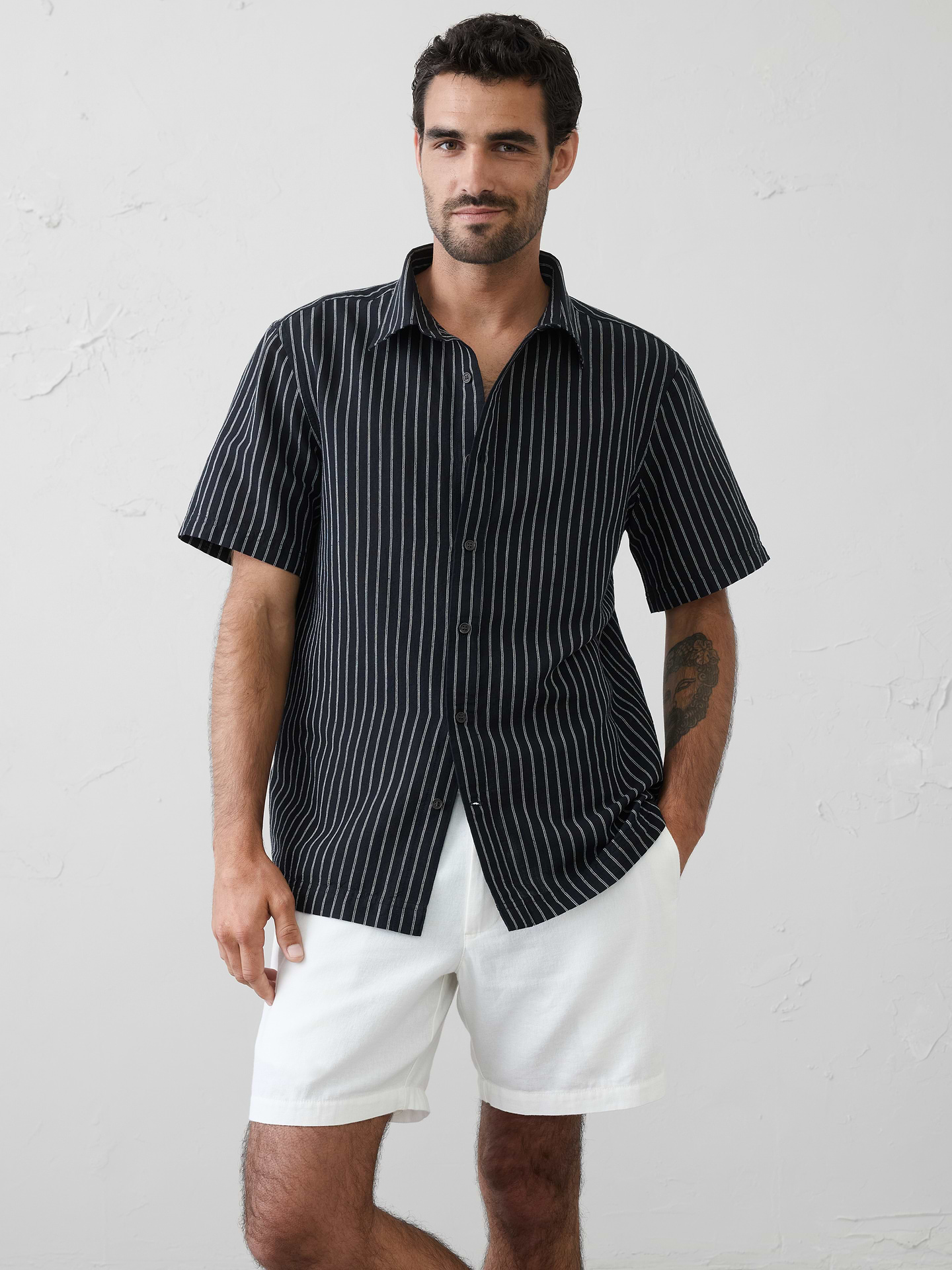 Image number 1 showing, Standard-Fit Linen-Blend Shirt