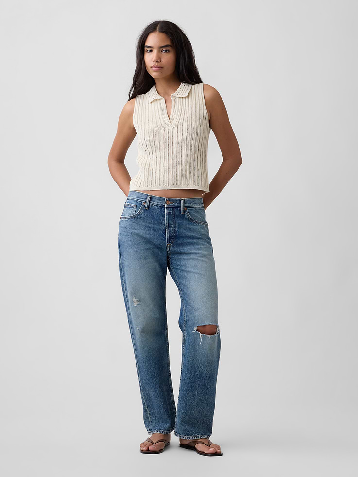 Image number 3 showing, Sleeveless Crochet Collared Top
