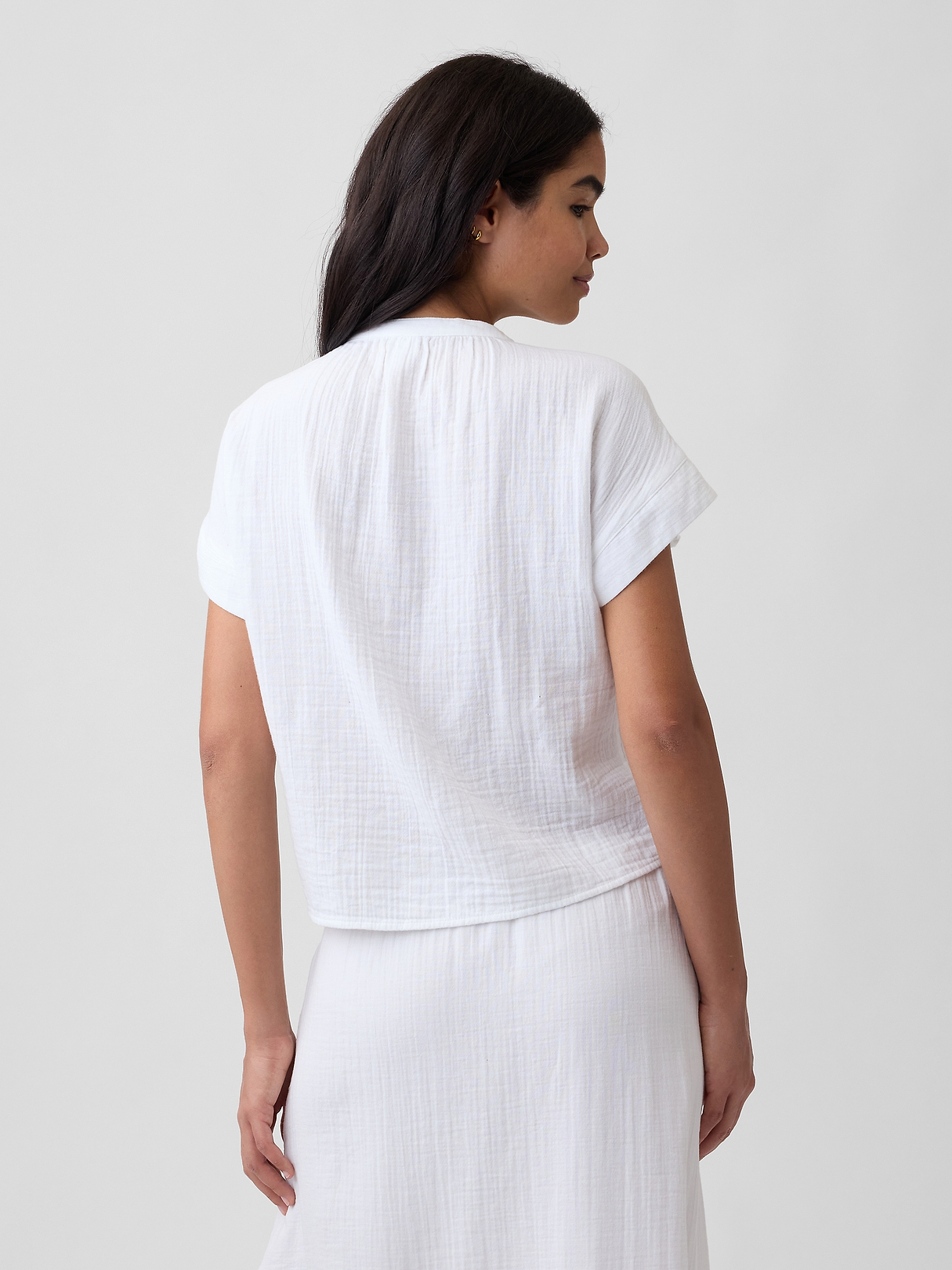 Relaxed Button-Up Gauze Top | Gap Factory