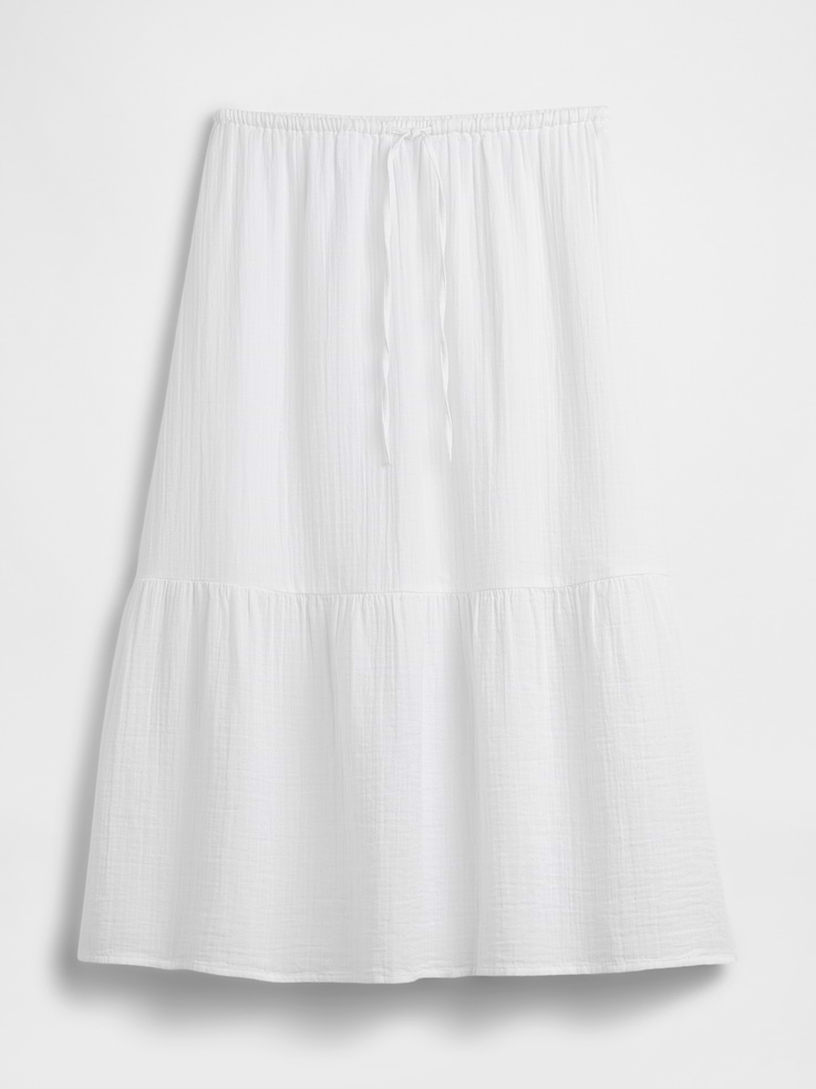 Image number 5 showing, Pull-On Gauze Midi Skirt