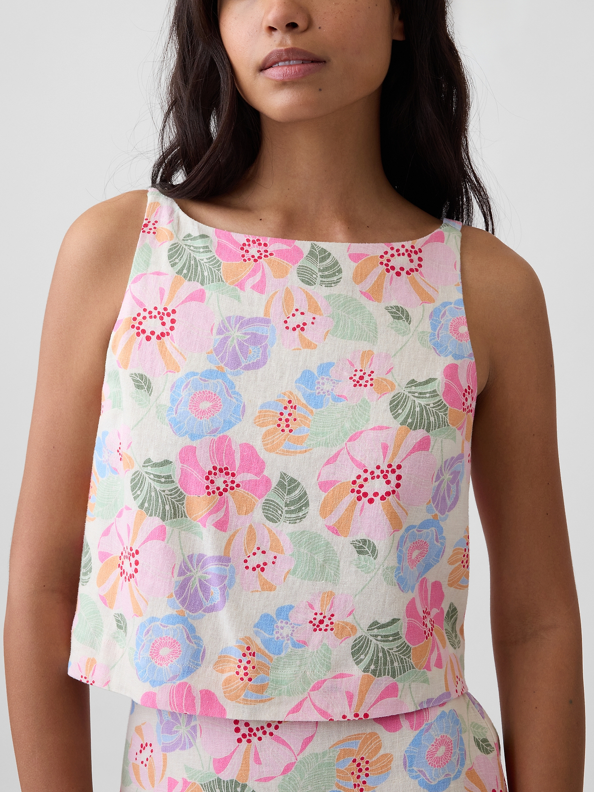 Linen-Blend Apron Top | Gap Factory