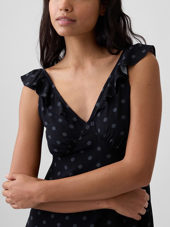 Ruffle V-Neck Mini Dress