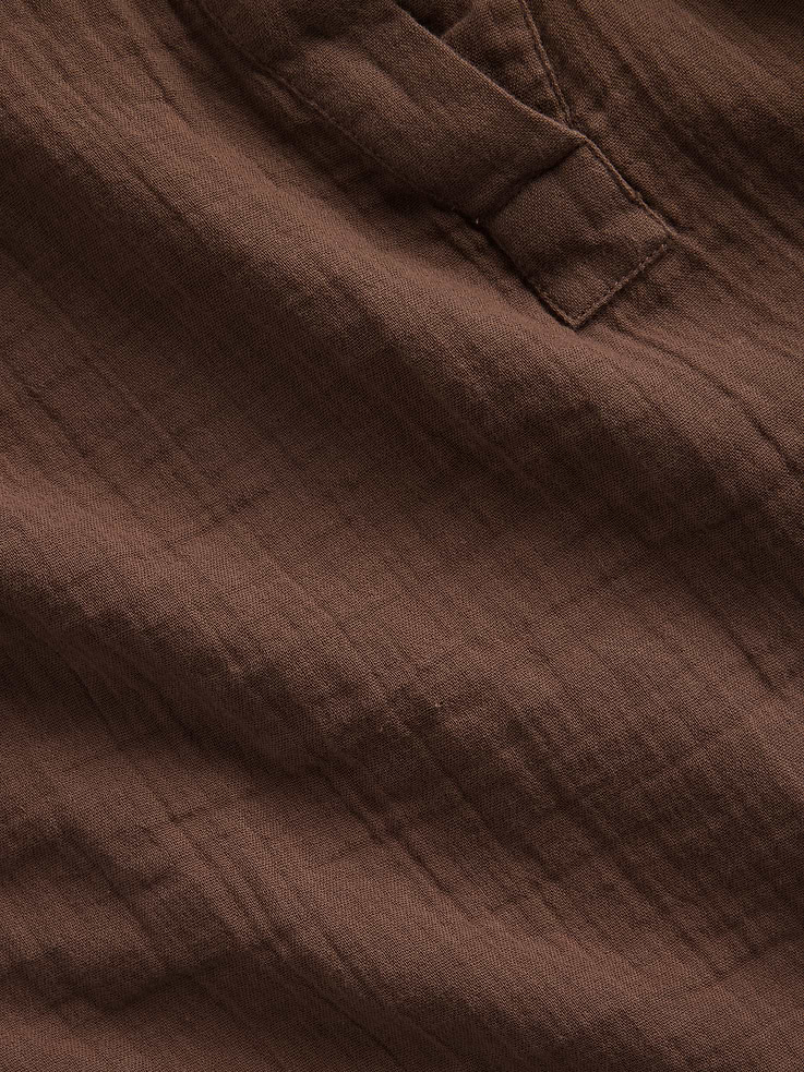 Image number 4 showing, Cotton Gauze Oversized Split-Neck Top