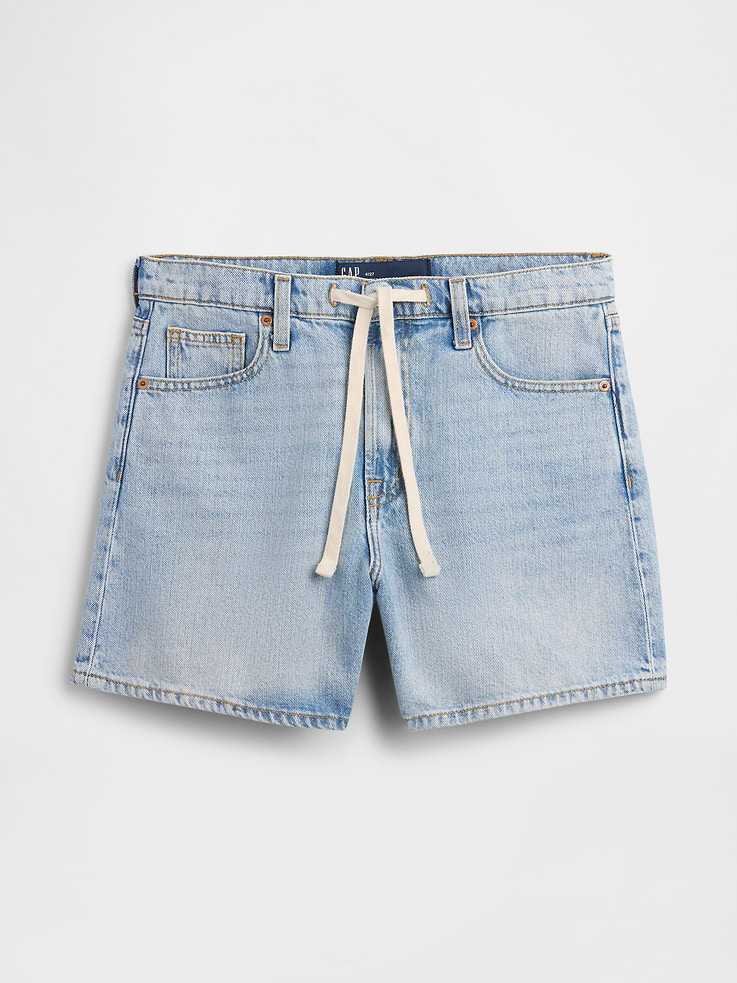 Image number 7 showing, SuperSoft Drawstring Denim Midi Shorts