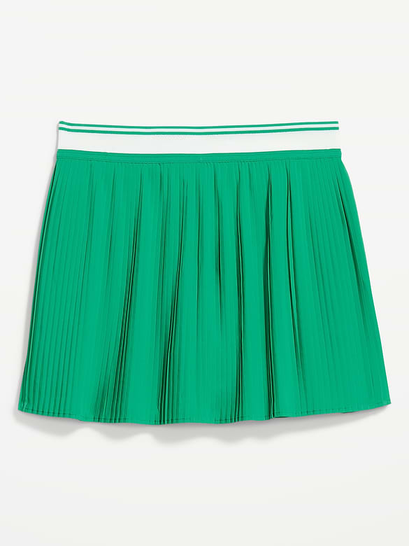 Jupe-short à plis fins à taille très haute