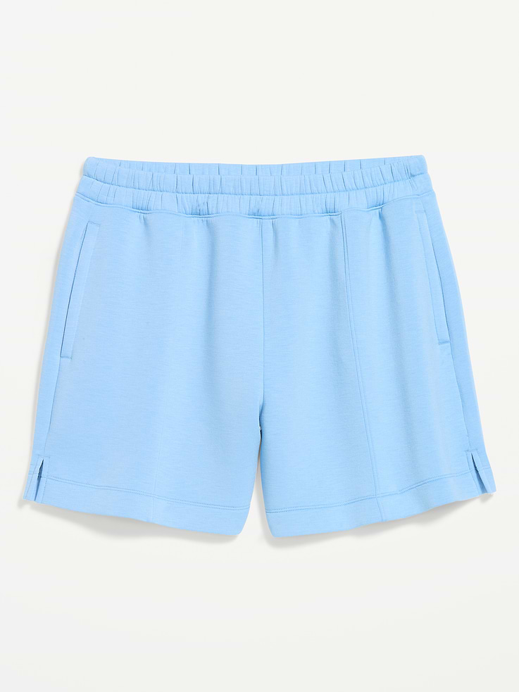 Image number 1 showing, High-Waisted Bounce Fleece Shorts -- 5-inch inseam