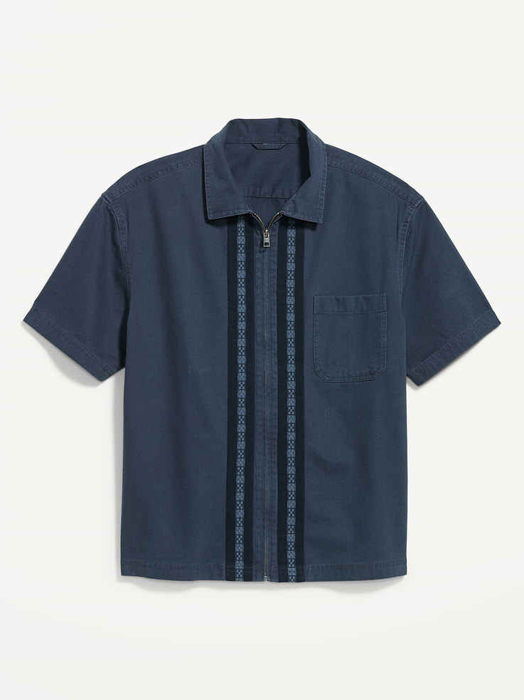 Image number 4 showing, Loose Full-Zip Twill Workwear Shirt