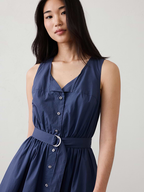 Poplin Knee-Length Dress