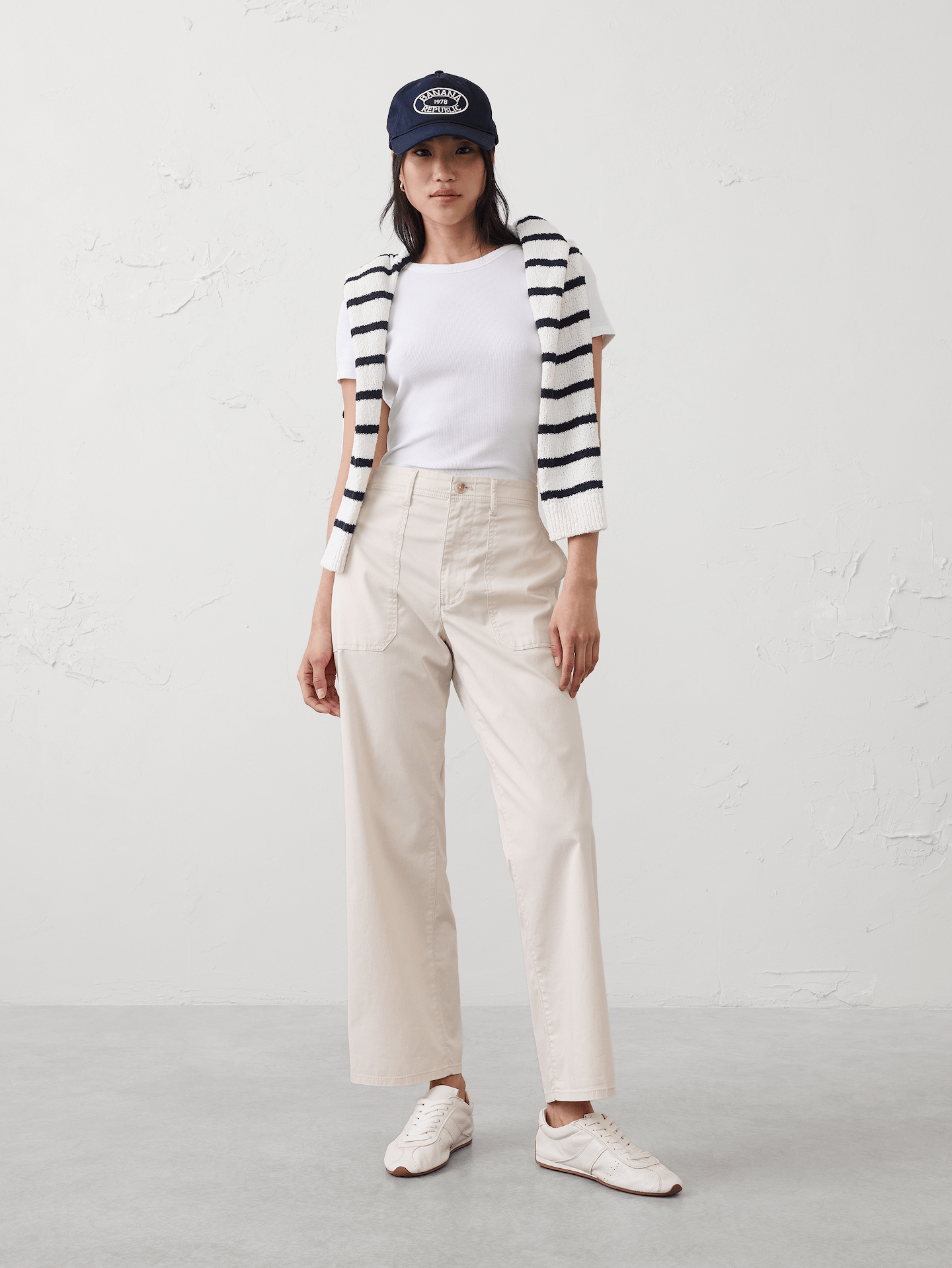 Image number 1 showing, Straight High-Rise Twill Utility Pant
