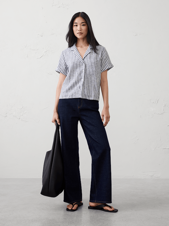 Linen-Blend Shirt
