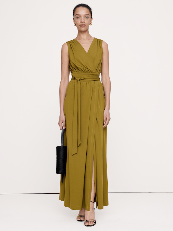 Knit Wrap Maxi Dress