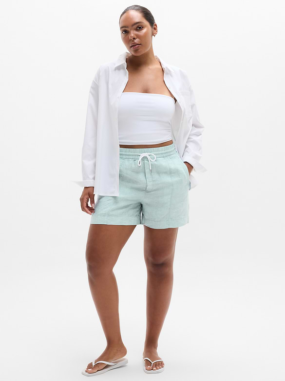 Retreat Linen Mid Rise 4" Short
