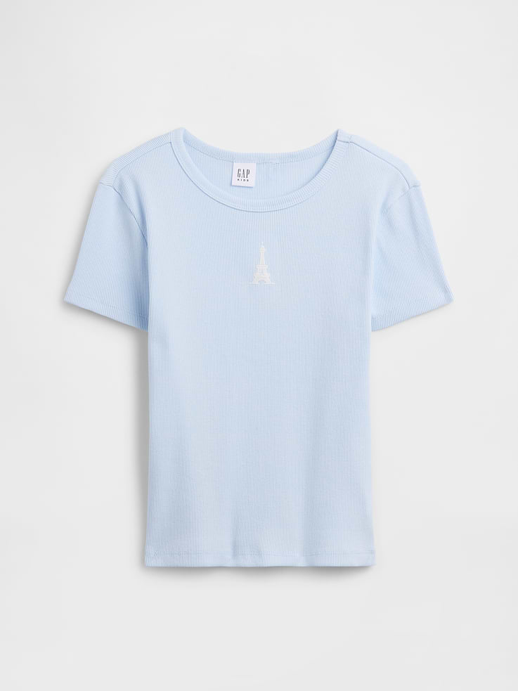 Image number 1 showing, Kids Ribbed Crewneck T-Shirt