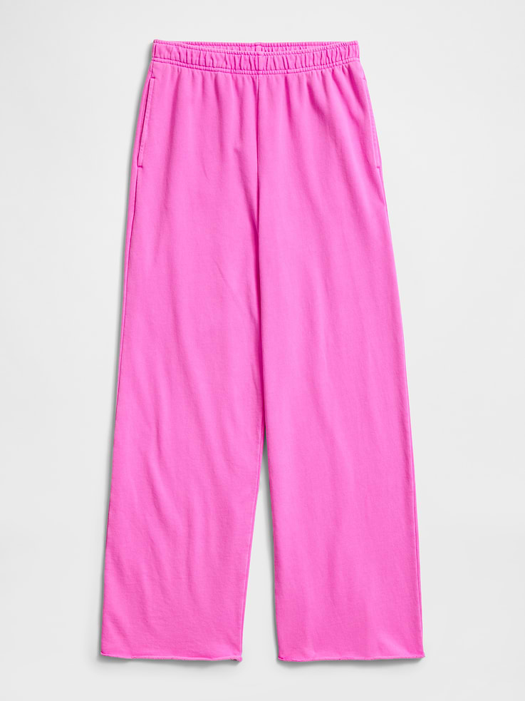 L'image numéro 6 présente Pantalon en coton ouaté à jambe large en jersey bouclette VintageDoux