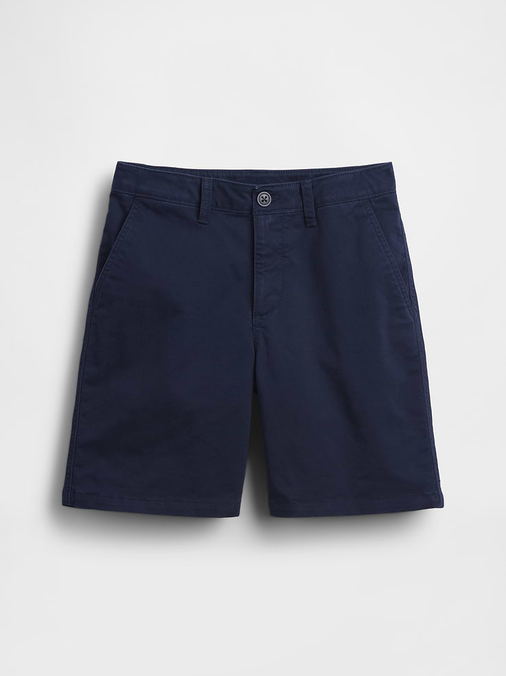 L'image numéro 2 présente Short kaki d’uniforme décontracté et extensible pour Enfant