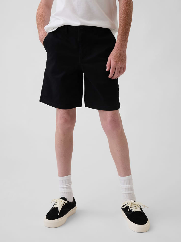 L'image numéro 3 présente Short kaki d’uniforme décontracté et extensible pour Enfant