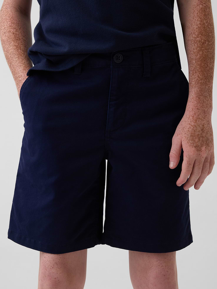 L'image numéro 5 présente Short kaki d’uniforme décontracté et extensible pour Enfant