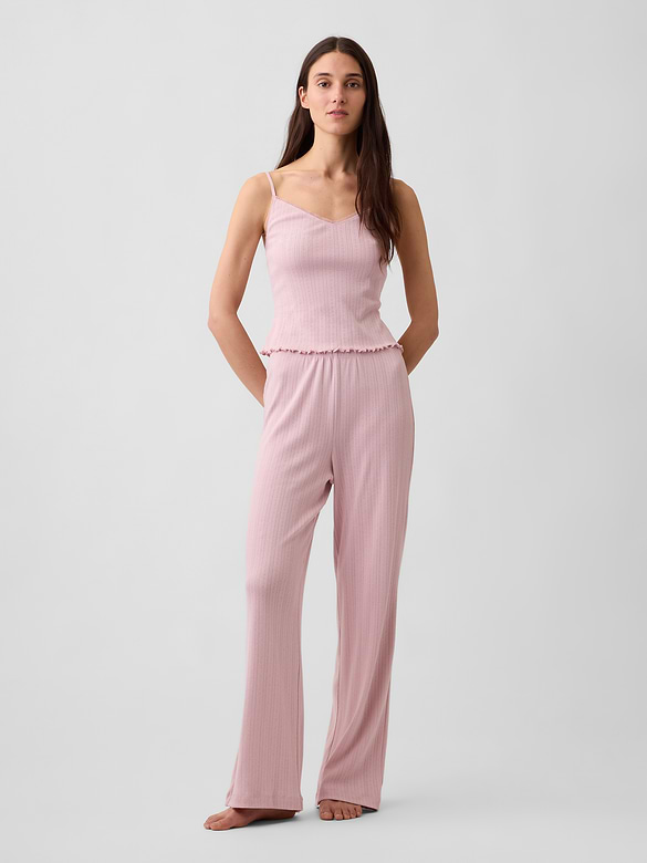 Pointelle Lettuce-Hem PJ Cami