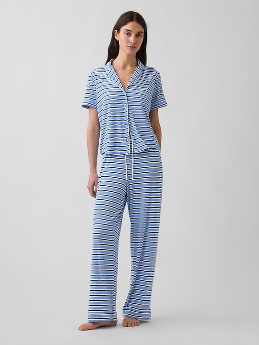 SoftMade Modal PJ Pants - Tonal blue stripe by Gap