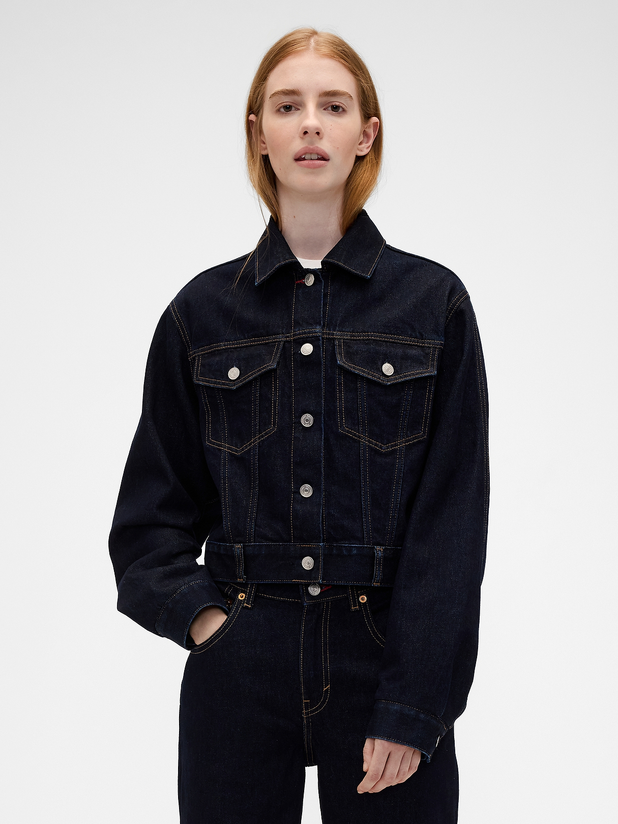 Gap × Victoria Beckham Relaxed Crop Denim Jacket | Gap