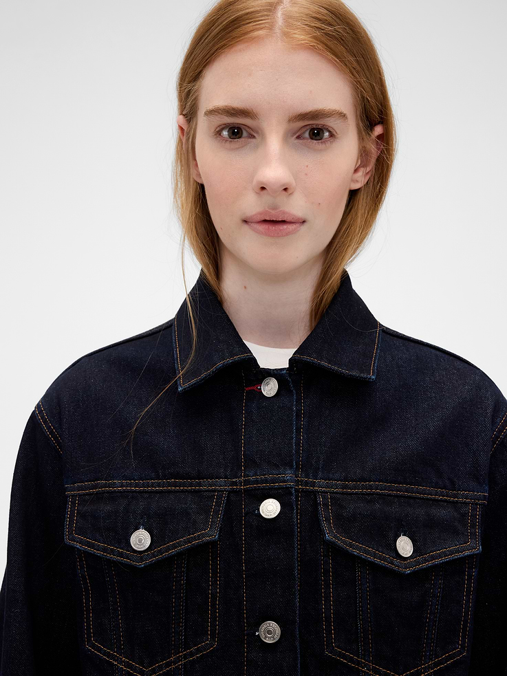 Image number 3 showing, Gap × Victoria Beckham Relaxed Crop Denim Jacket