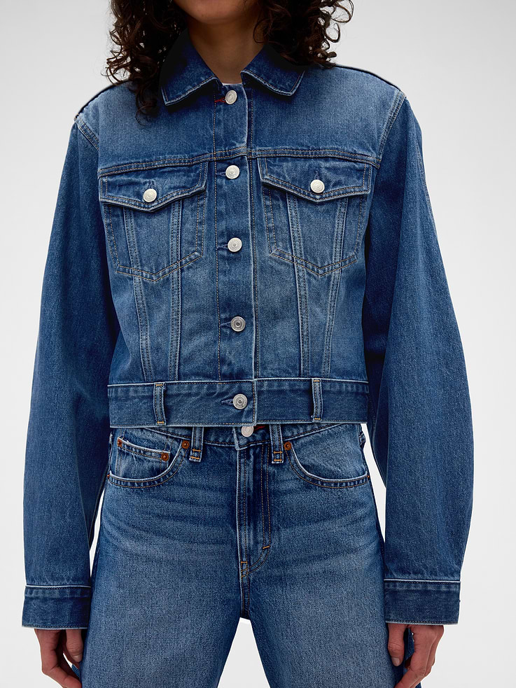 Image number 5 showing, Gap × Victoria Beckham Relaxed Crop Denim Jacket