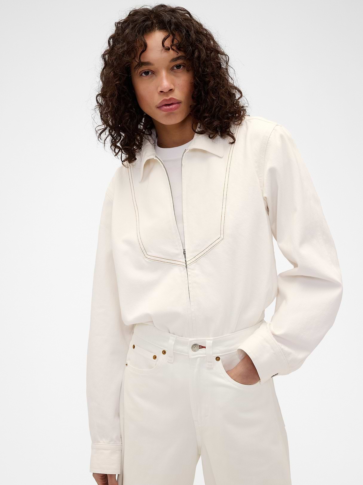 Gap × Victoria Beckham Denim Zip Shirt | Gap