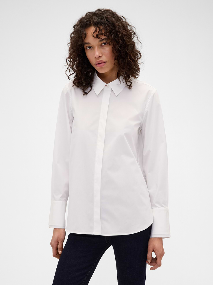 Image number 1 showing, Gap × Victoria Beckham Relaxed Poplin Shirt