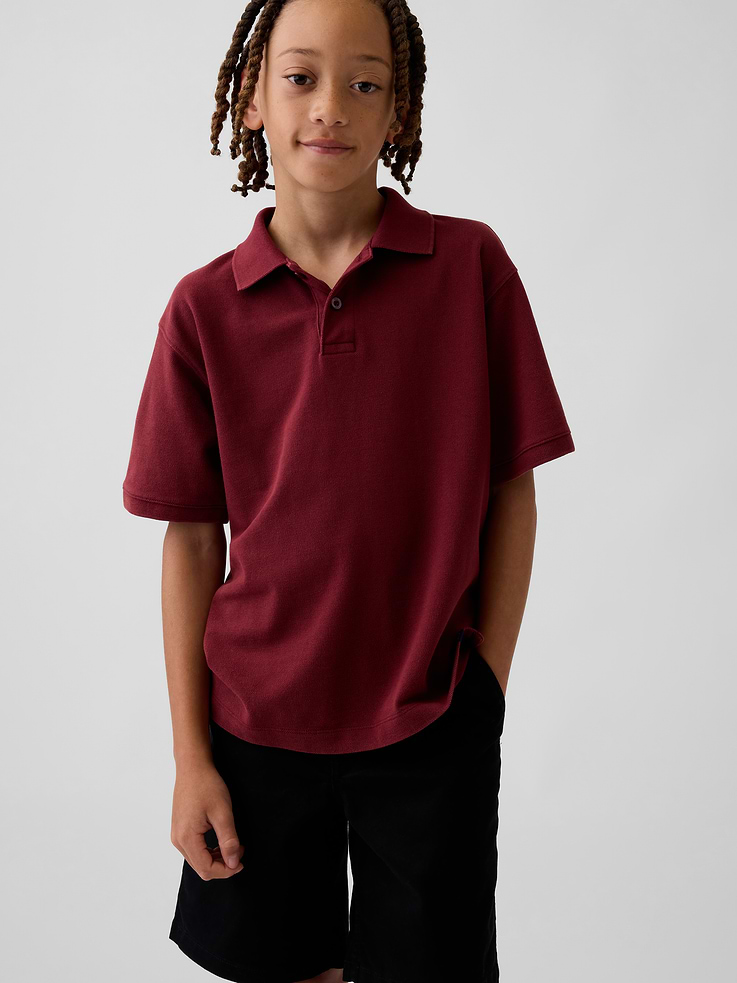 Image number 1 showing, Kids Relaxed Pique Polo Shirt