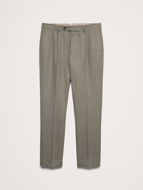 Pantalon de complet raffiné de coupe étroite en laine italienne respirante