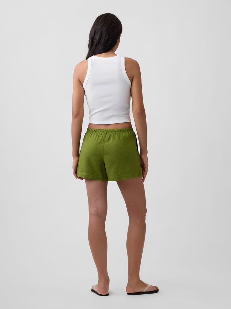 Image number 4 showing, 4" Pull-On Linen-Blend Shorts