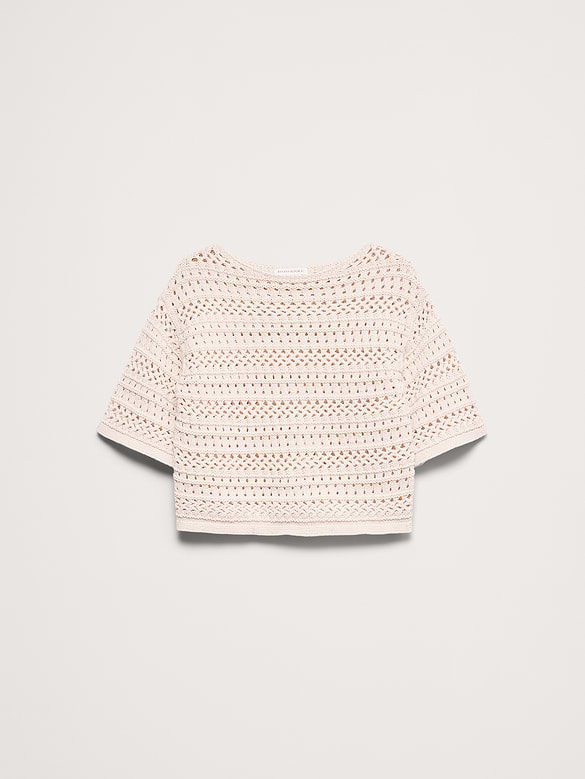 Coastal Cotton Crochet Sweater Tee