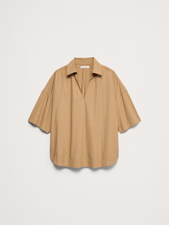 Cotton Poplin Popover Tunic