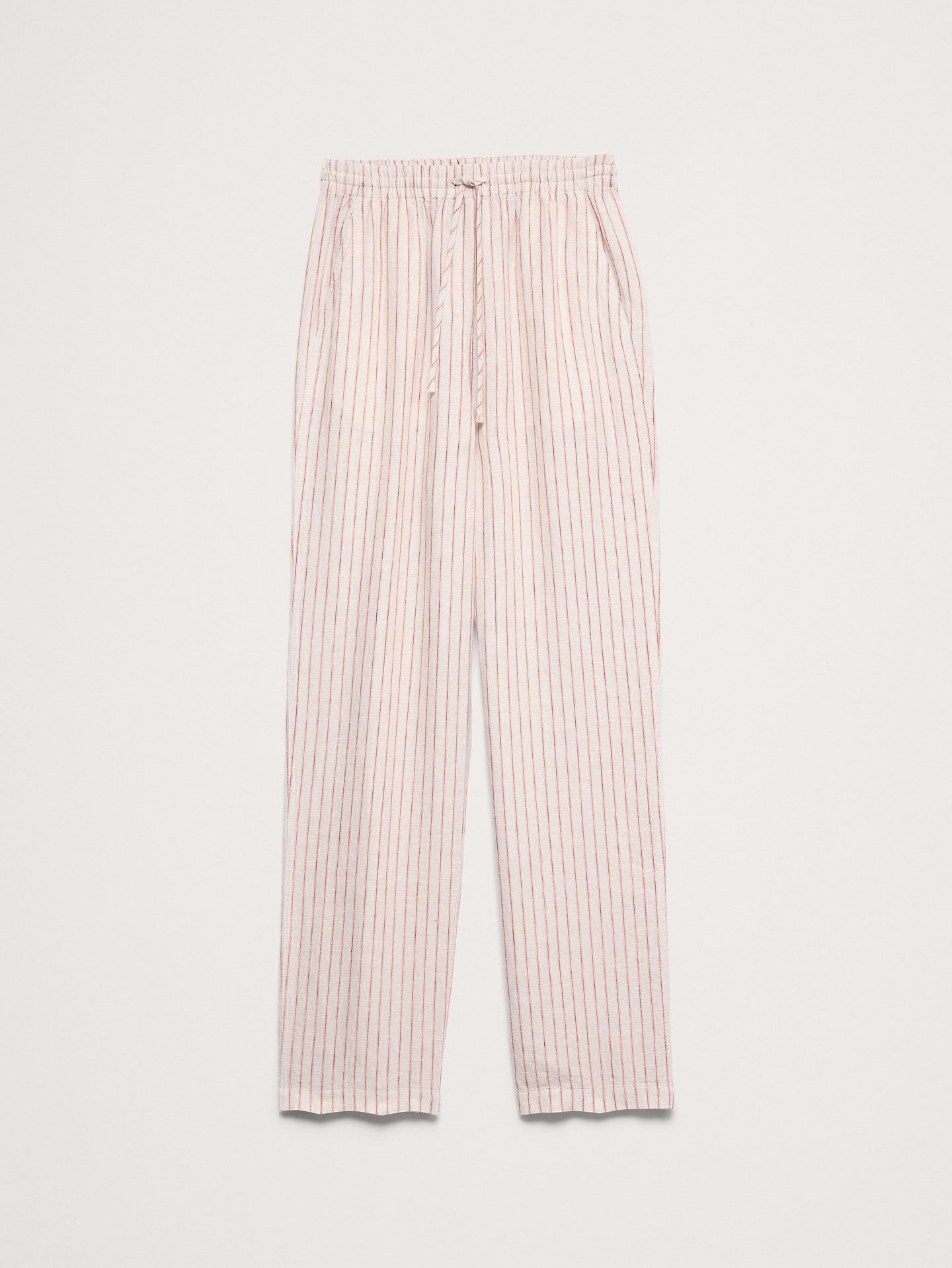 L'image numéro 4 présente Pantalon droit à taille extensible en lin Escapade