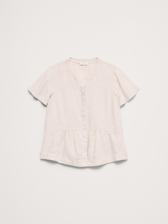 Linen Flutter-Sleeve Top