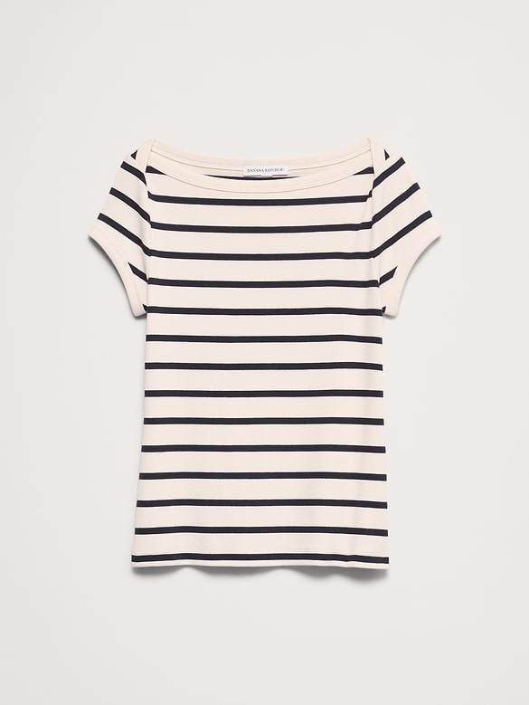 Ribbed Boatneck Top