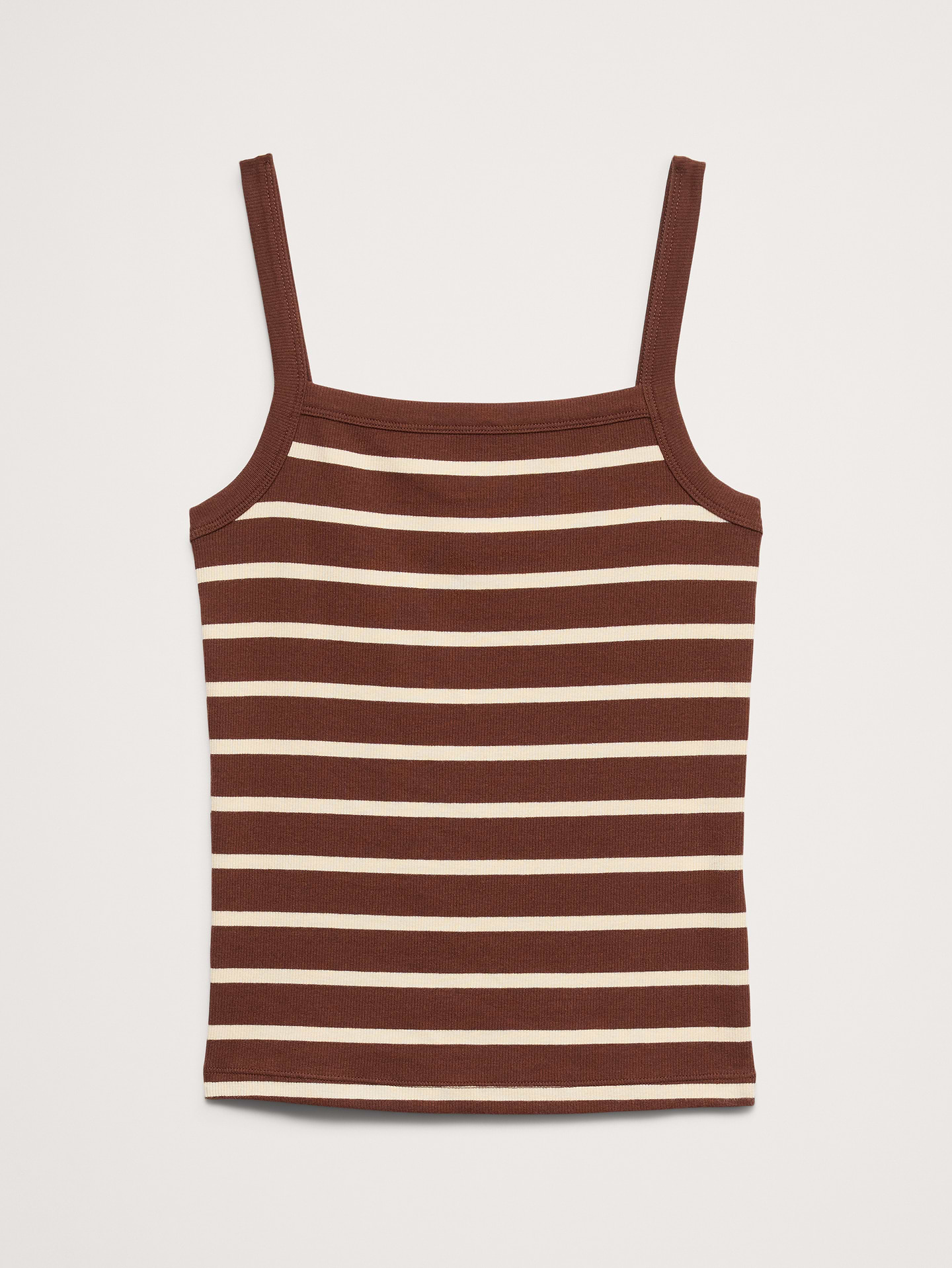 L'image numéro 4 présente Camisole côtelée à encolure carrée