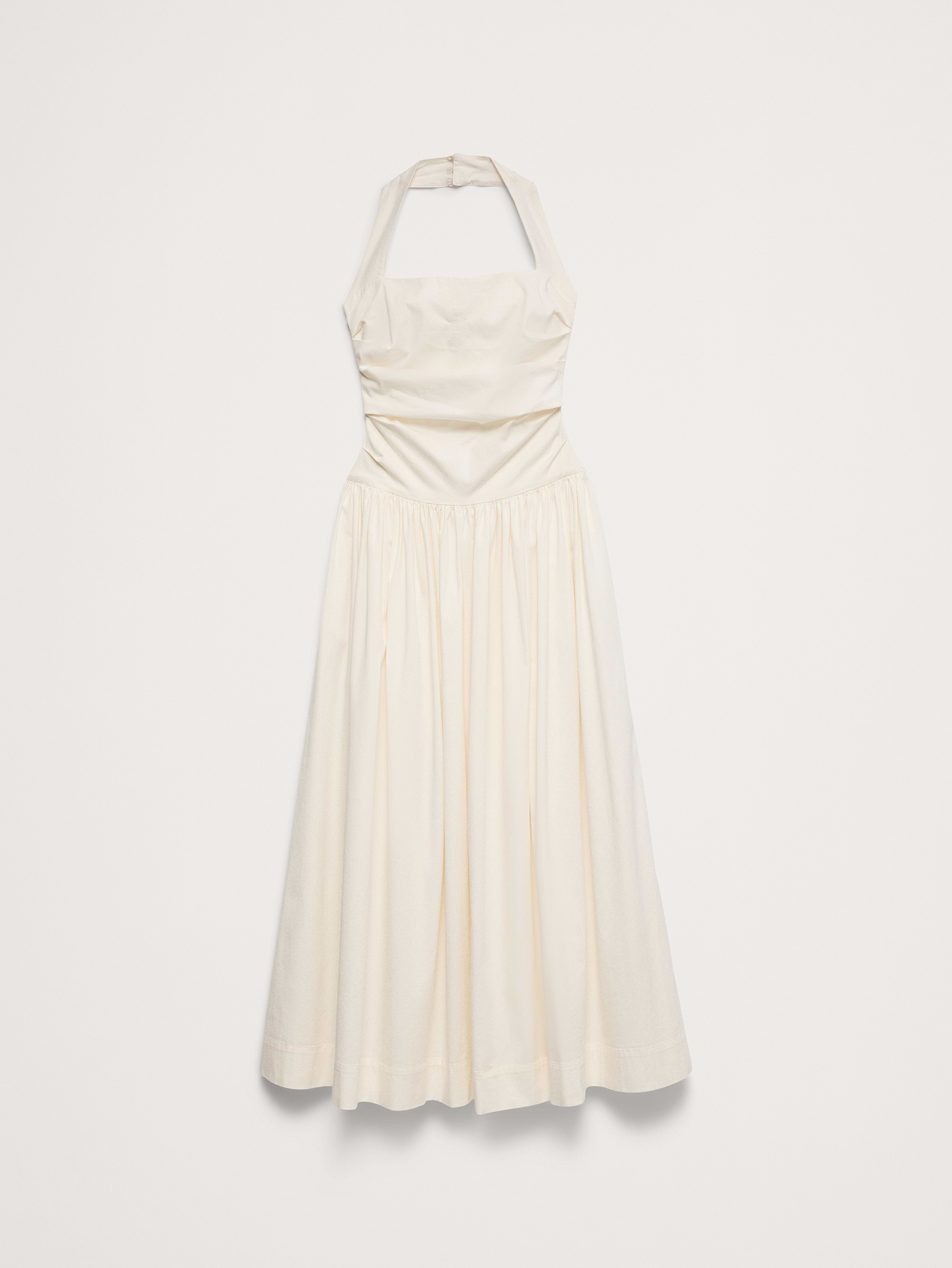 L'image numéro 7 présente Robe longue à encolure bain de soleil en coton extensible