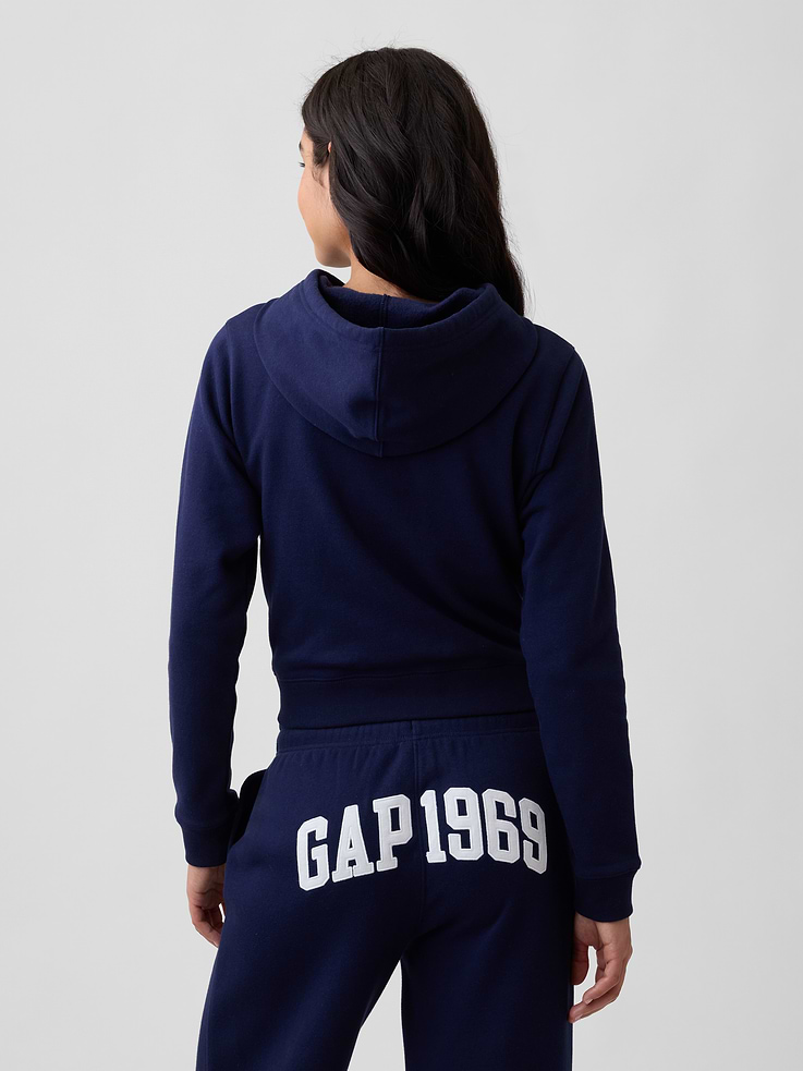 Image number 2 showing, Cropped Fleece Zip Hoodie