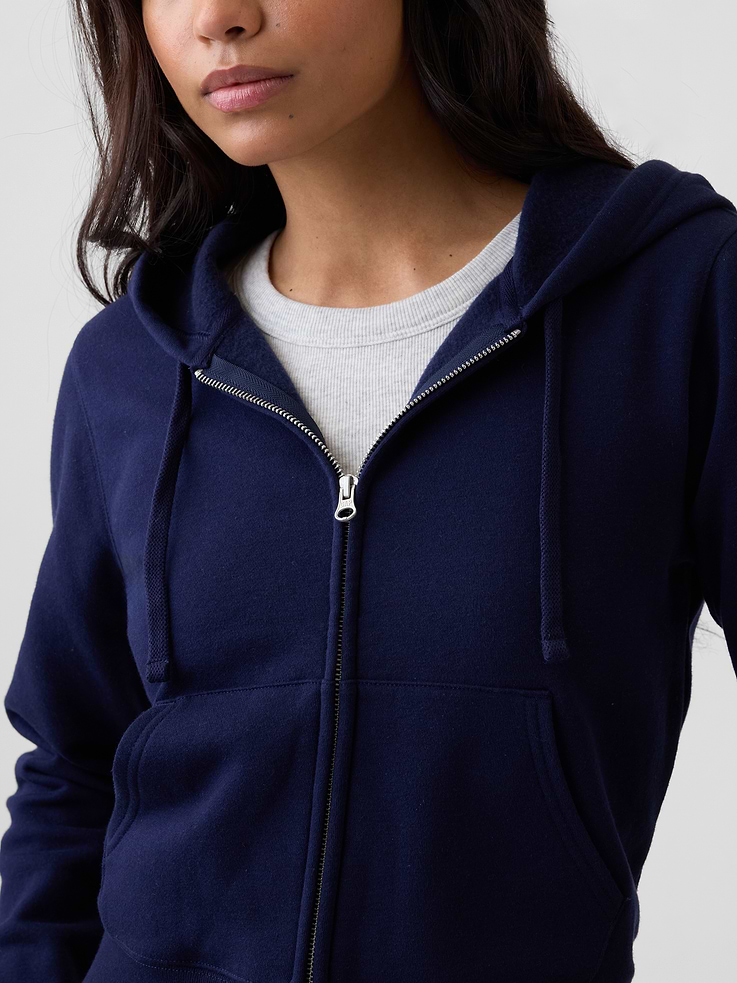 Image number 4 showing, Cropped Fleece Zip Hoodie