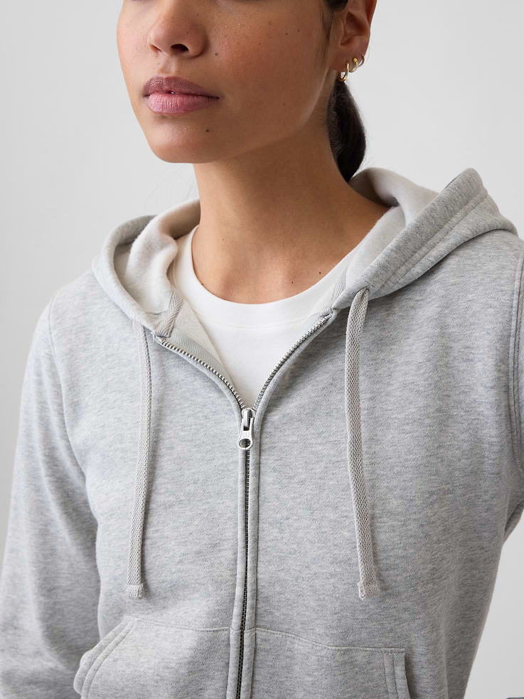 Image number 4 showing, Cropped Fleece Zip Hoodie