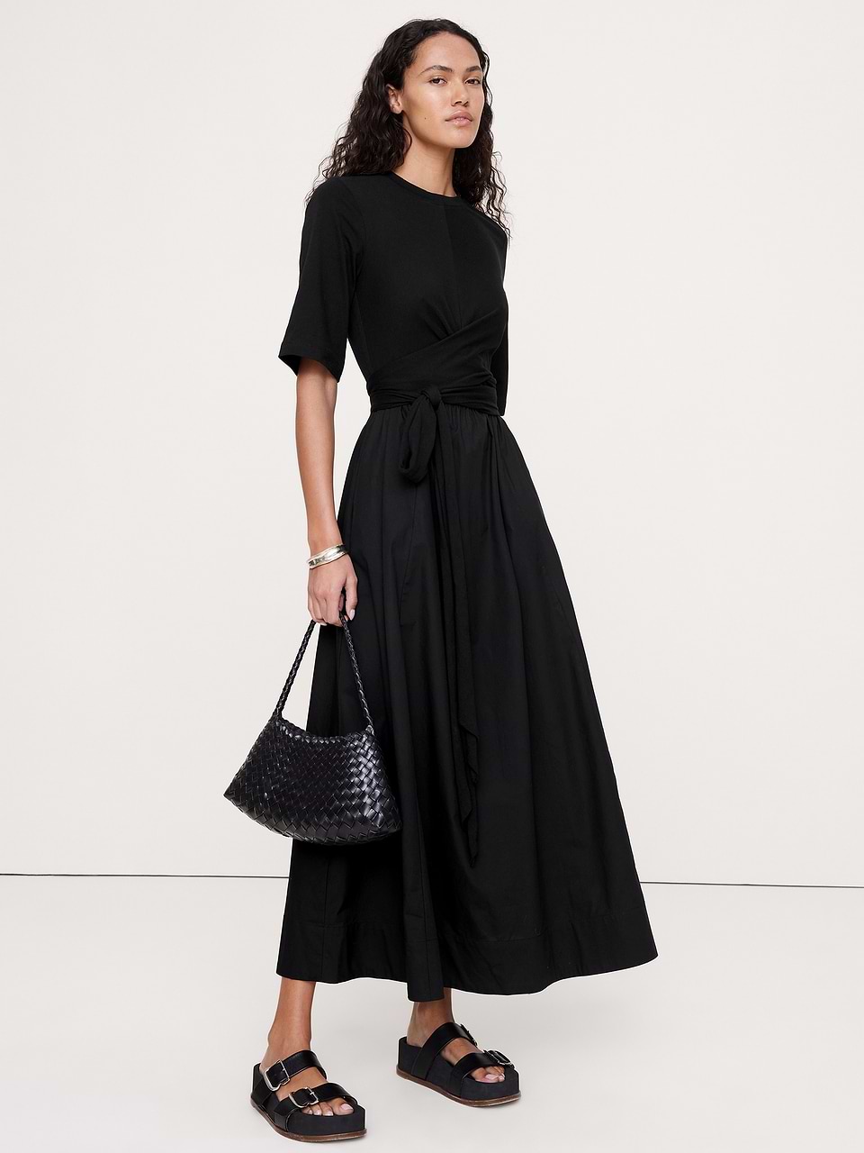 crochet fit and flare dress Reve Sleeve Maxi Made in China COLOR:As photo (Dark Blue) Women's Mesh Party Dresses Strapless satin dress