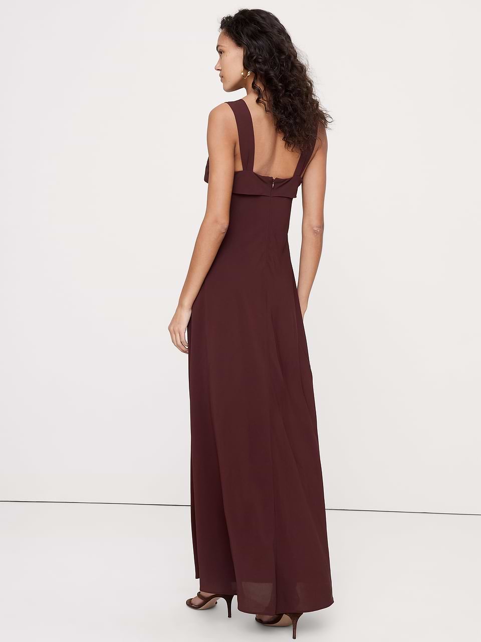 Drapey Georgette Bias-Cut Slip Dress