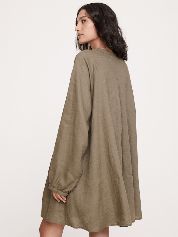 Linen Kaftan Mini Dress