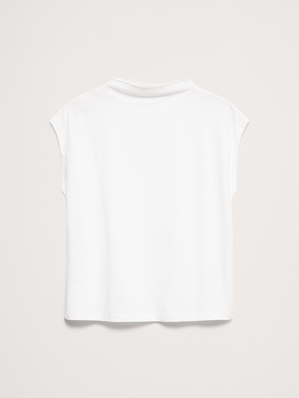 Silky Cotton Mock-Neck Top