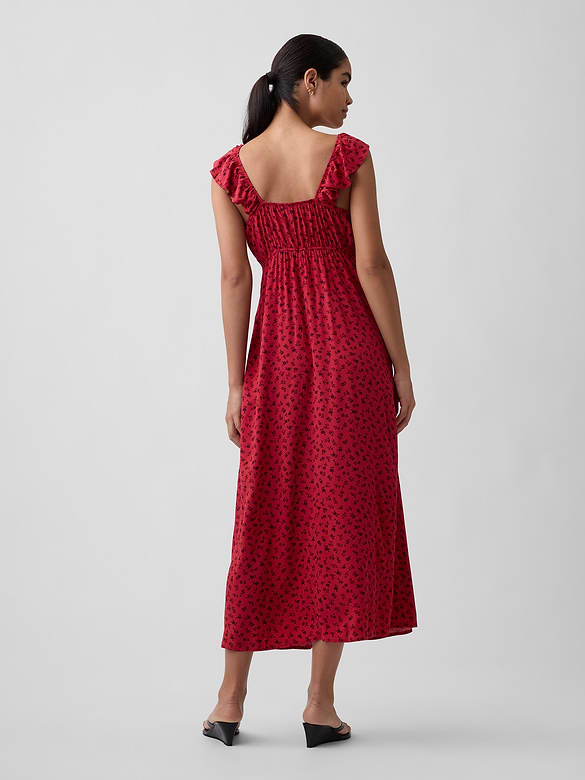 Ruffle V-Neck Maxi Dress