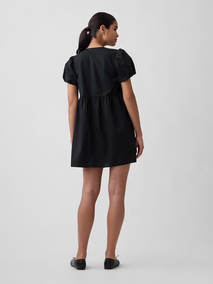 Image number 2 showing, Puff Sleeve Tie-Front Mini Dress