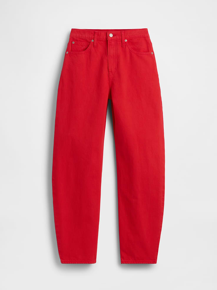 Image number 5 showing, High Rise Barrel Jeans