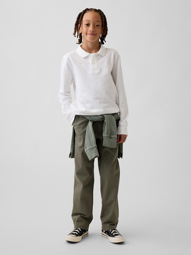 L'image numéro 1 présente Pantalon kaki d’uniforme décontracté et extensible pour Enfant