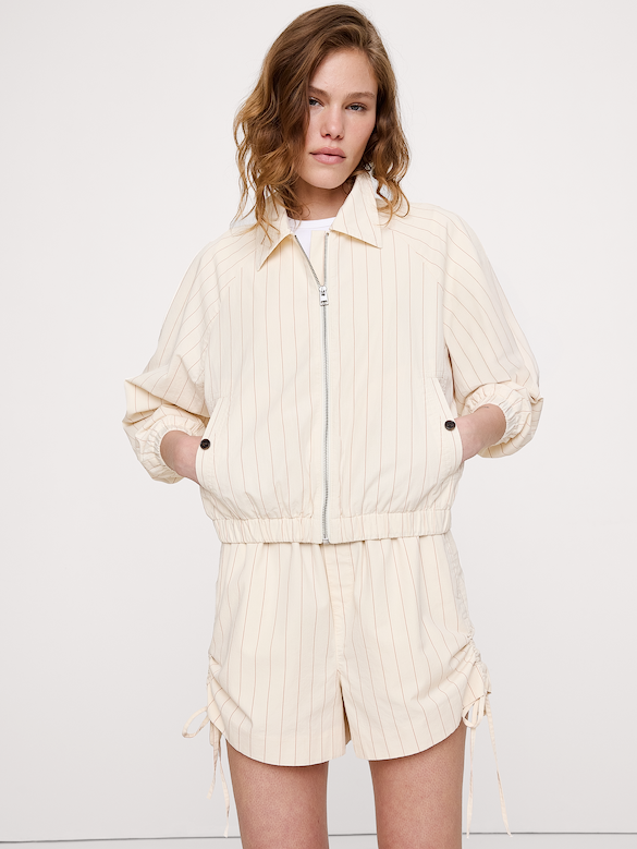 Blouson d’aviateur en popeline de coton